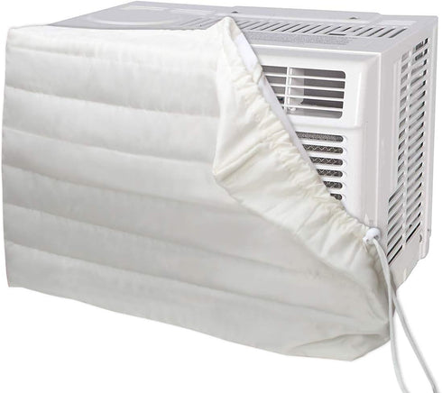 Luxiv Indoor Air Conditioner Cover, White Window Unit Protection Anti-Rust Adjustable Cover for Indoor Window AC with Free Elastic Straps (21x13x2...