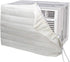 Luxiv Indoor Air Conditioner Cover, White Window Unit Protection Anti-Rust Adjustable Cover for Indoor Window AC with Free Elastic Straps (21x13x2...