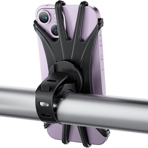 VUP Bike Phone Mount, Universal Bike Cell Phone Holder, 360° Rotatable, Silicone Bicycle Phone Mount Compatible with iPhone 15/14/13/Pro Max/Pro/m...