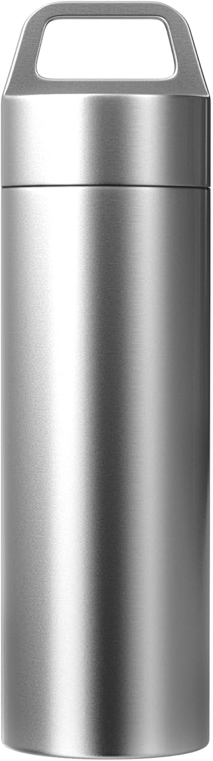 Small Pill Case, Portable Keychain Pill Holder Waterproof Metal Pill Box Container for Travel Purse Pocket, Mini Stainless Steel Pill Organizer fo...
