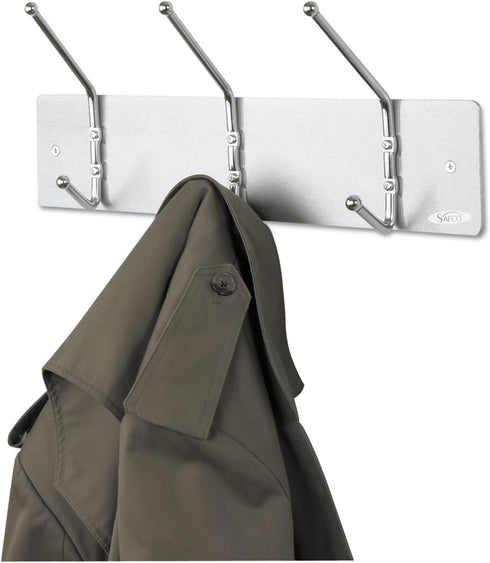 Safco 4161 Wall Rack Coat Hook, 3 Hook, Silver...