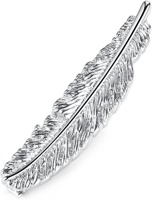 HONEY BEAR Mens Feather Tie Clip Bar Normal Size Steel for Wedding Gift 5.4cm...