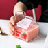 Kawaii Glass Milk Carton Cup Microwavable 12 Oz Cute Milk Cups Mini Creamer Container Strawberry Square Breakfast Mug Glass Creamer Pitcher with G...