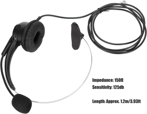 RJ9 Earphone, Ultra Lightweight Phone Headsets Noise Cancelling 150 Ohm Speaker for Office Landline Phone...