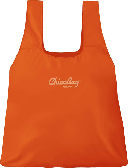 ChicoBag Original Compact Reusable Grocery Bag w/Attached Pouch and Carabiner Clip | Eco-Conscious Packable Tote | Variety 4pk - Mazarine, Aqua, O...
