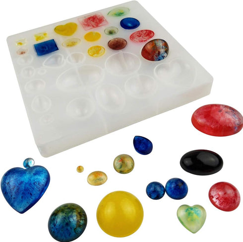 Jewelry Casting Molds,Gem Jewelry Silicone Casting Mold, for Resin Epoxy DIY Crafting, Earring, Pendant, Studs Jewelry Making (Small)...