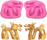 2Pcs/Set 3D Dragon Fondant Mold - Chinese Zodiac Dragon Silicone Gum Paste Sugar Craft Mold for Cake, Cupcake Topper Decorating Tools...