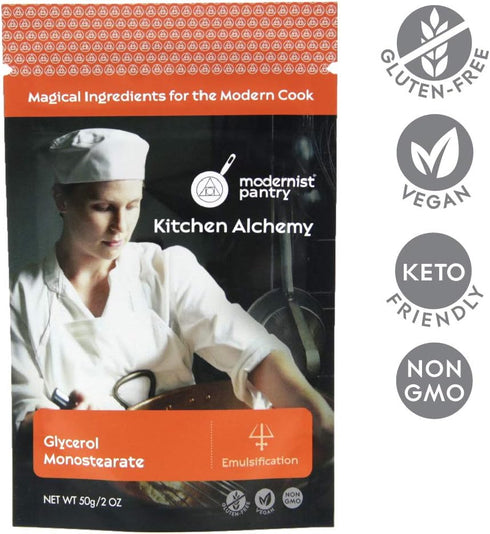 Modernist Pantry Glycerol Monostearate (GMS) ? Non-GMO Gluten-Free Vegan - 50g/2oz...