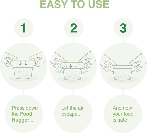 Food Huggers Replacement Lids for Glass Storage Containers Silicone & Glass Lids that Don’t Crack | Fits Most Round Container Brands & Bowls | 100...