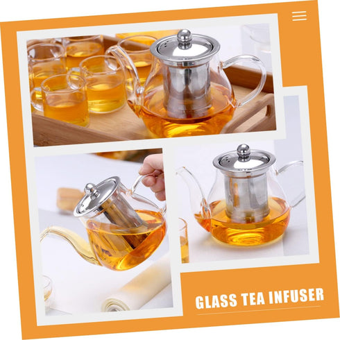 1 Set Teapot Loose Leaf Tea Pots Water Pitcher Loose Leaf Tea Maker Water Boiler Tea Infuser Kettle Tea Kettles Glass Tea Pot Handheld Water Jug S...
