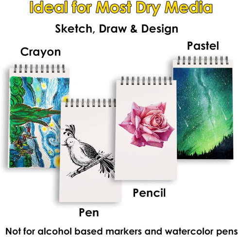Dyvicl Sketch Pad 5.5"x8.5" Sketch Book, 100 Sheets (68 lb/100gsm), Spiral Sketchbook Acid Free Drawing Paper for Kids Adults Beginners Artists...