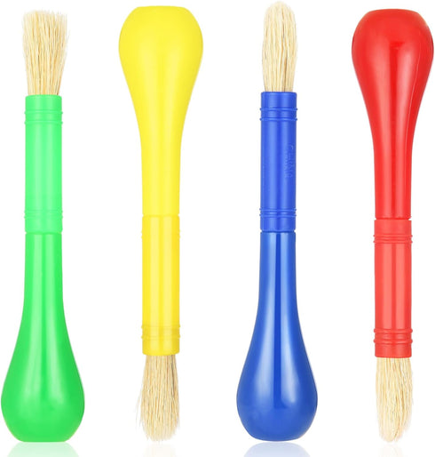 Prasacco 4 Piece Kids Paint Brushes, Jumbo Children's Paintbrushes Artist Paint Brushes with Easy to Hold Handles Grip Toddler Tempera Paint Brush...