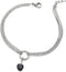 COOLSTEELANDBEYOND Stainless Steel Multi-Strand Anklet Bracelet Dangling Charms Black Cubic Zirconia 8MM...