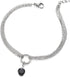 COOLSTEELANDBEYOND Stainless Steel Multi-Strand Anklet Bracelet Dangling Charms Black Cubic Zirconia 8MM...
