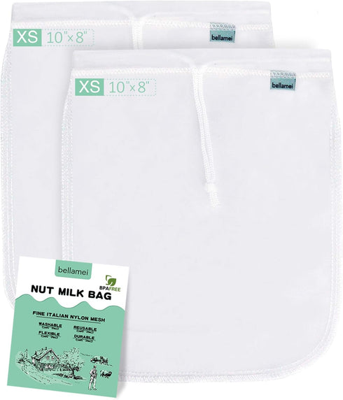 Nut Milk Bag Reusable 3 Pack Food Strainer Nut Bags For Almond/Soy Milk Greek Yogurt Professional for Cold Brew Coffee Tea Beer Juice Fine Italian...