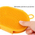 Dog Grooming Shampoo Brush, Pet Soothing Massage Rubber Bristles Curry Comb, Bath Gloves for Dogs and Cats Washing, Double-Sided Available, Yellow...