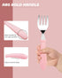DF DUALFERV 10 pcs Toddler Utensils, Stainless Steel Toddler Silverware Set with Round Handle, Baby Forks for Self Feeding, 5 Toddler Forks and 5 ...