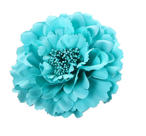 HC-01 Floral Fall Peony Flower Hair Clip Flamenco Dancer Pin up Flower Brooch (Turquoise)...