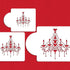 Designer Stencils Chandelier Stencil Set Cake and Cookie Stencils, Beige/Semi-Transparent, 2.5", 3.5", 5"...