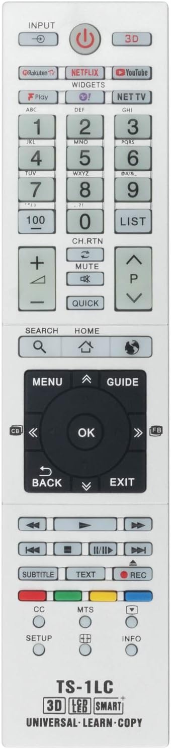 TS-1LC Universal Replacement Remote Control fit for Toshiba TV 19AV615DB 26AV615DB 32AV615DB 37AV616DB 32AV633DB 42AV635DB 32AV636DB 42HL800A 32L1...