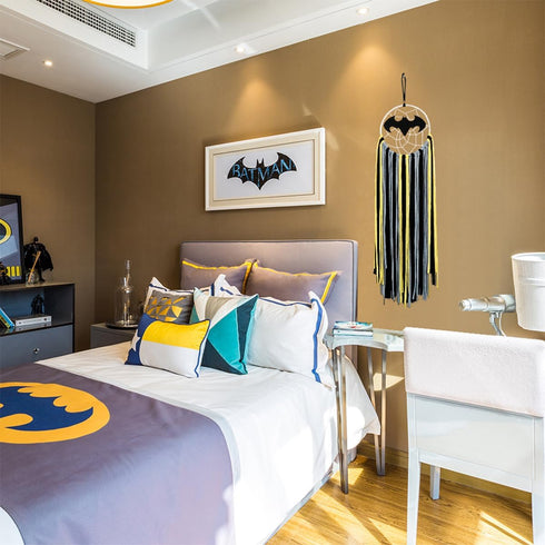 Alynsehom Dream Catcher Kids Bedroom Bat Dream Catchers Batman Wall Decor Large Dreamcatcher Halloween Patry Decorations Hanging Baby Room Ornamen...