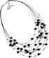 COLORFUL BLING Layered Crystal Beads Necklace and Earrings, Multi-strand Beaded Choker Necklaces for Women Statement Jewelry Wedding Parties Sweat...