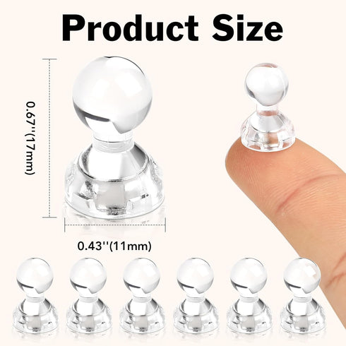 MIKEDE Fridge Magnets, 40 PCS Small Strong Magnets White Refrigerator Magnets, Transparent Whiteboard Magnets Neodymium for Office, Classroom, Kit...