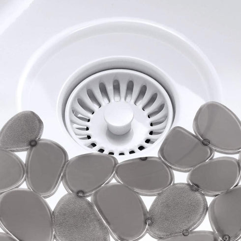 OTHWAY 2Pcs Kitchen Sink Mats, 15.8" x12" Scratch Free Sink Protector for Stainless Steel/Porcelain Sink, Pebble Design Quick Drain Dish Drying Ma...