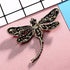 Green Crystal Rhinestone 3.6" Dragonfly Brooch Pin Pendant Jewelry Birthday Gifts Mother's Day Brooches and Pins...