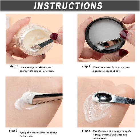 9 Pack Metal Cosmetic Spoon, Skincare Spatula, Beauty Scoop Spoon Spatula, Reusable Crescent Shape Spoon, for Home Salon,Facial,Mini Eye Cream App...