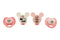 Disney Cudlie Minnie Mouse Baby Girl 4 Pack of 2 Pacifiers & 2 Clips with Sugar & Spice Print...