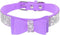 Rhinestone Dog Collar, Cute Dazzling Sparkling Soft Suede Leather Dog Cat Rhinestone Collar Crystal Diamond Pet Dog Puppy Collar (XS, Purple-1)...