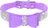 Rhinestone Dog Collar, Cute Dazzling Sparkling Soft Suede Leather Dog Cat Rhinestone Collar Crystal Diamond Pet Dog Puppy Collar (XS, Purple-1)...