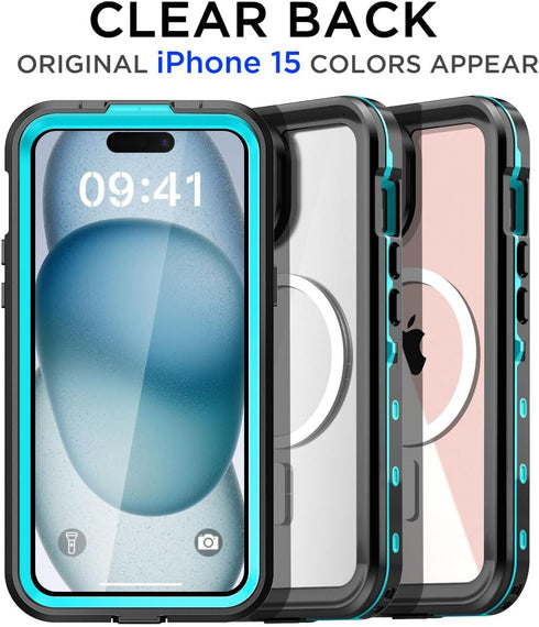 AICase Waterproof Case for iPhone 15(6.1") with MagSafe Snowproof,Dustproof and Shockproof, IP68 Certified Full Body Protection Fully Sealed Under...