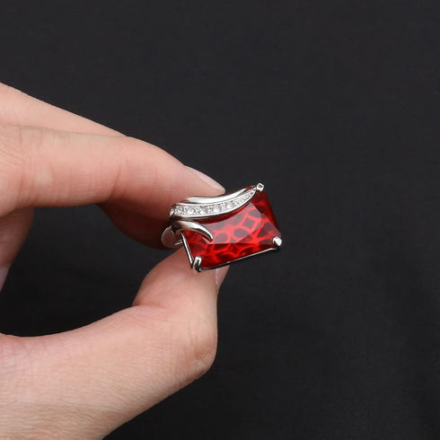 Create idea Pair of Red Crystal Cufflinks Fashion Classic Shirt Cufflinks Sleeve Cuff Link Jewelry Delicate Gift for Men Father Groom Clothing Dec...