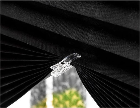 2 Pack Temporary Blinds for Window, Self Adhesive Pleated Blinds Cordless No Drill Fabric Blinds Room Darkening Shades Blackout Shades for Bathroo...