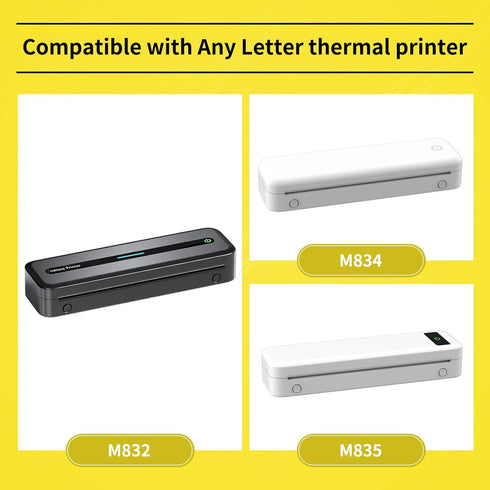 COLORWING Thermal Paper 8.5in x 49ft US Letter for Portable Printer, Compatible with M08F, M832 and Other Letter Inkless Thermal Printer - 2 Rolls...