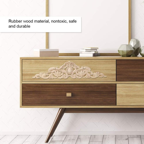 TOPINCN 50x12cm Wood Carving Applique European DIY Decoration for Home Furniture Courtyard Window Mirror...