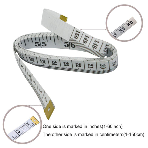 GDMINLO Soft Tape Measure Double Scale Body Sewing Flexible Tailor Craft Vinyl Ruler for Weight Loss Medical Body Measurement, Has Centimetre Scal...