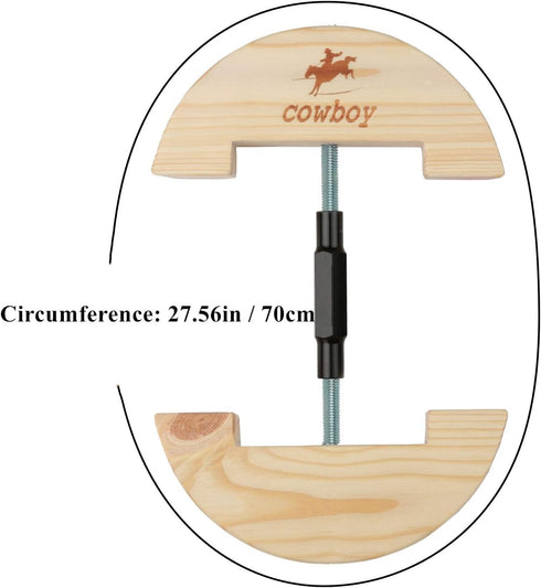Cowboy Hat Stretcher,Large Size 7 1/2 to 10 5/8-Colourful Adjustable Buckle Heavy Duty(Large, Black)...