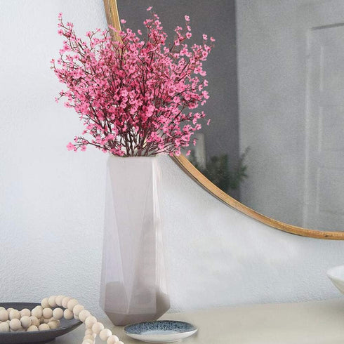 AILANDA 6 Bundles Artificial Flowers Gypsophila Bouquets Pink Spring Floral Arrangements Baby Breath Bush Real Touch Silk Floral for Wedding Table...