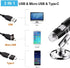USB Digital Microscope 1600x 8 LED Magnification Endoscope Camera with Metal Stand Compatible with Windows, Android and Mac...