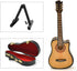 Miniature Guitar with Stand and Case, Mini 6 Strings Acoustic Cutaway Guitar Musical Instruments Miniature Guitar Model Home Decoration (Wood)...