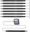 1InTheOffice Pen with Chain 7mm, Security Pen with Adhesive Pad, Desk Pen with Ball Chain for Business Counter, Black, (8/Pack)...