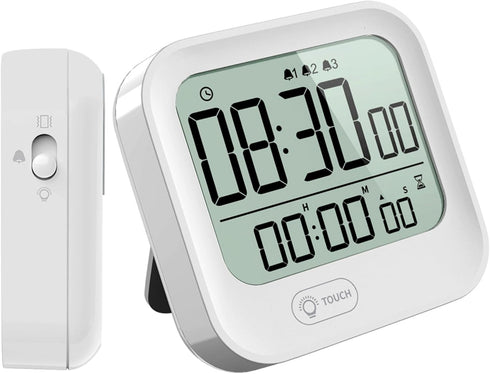 Small Vibrating Alarm Clock, Digital Large Display Magnetic Pomodoro Backlight Timer Stopwatch Tomato Vibration Pocket Clock, Loud or Silent Volum...