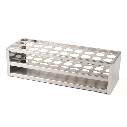 Test Tube Rack, 30 Holes Stainless Steel Test Tube Racks, with Extended Edges Providing Handles, Suitable for Tubes of Dia.?21mm, Round Holes Test...