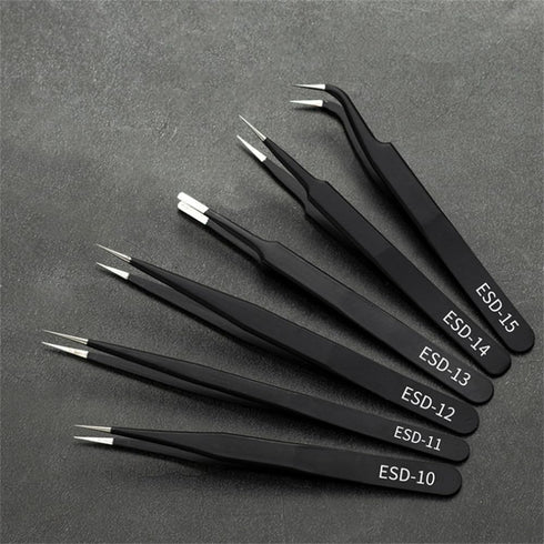 6PCS Precision Tweezers Set, Upgraded Anti-Static Stainless Steel of Tweezers, for Electronics, Soldering, Laboratory Work, Jewelry-Making, Model,...