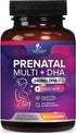 Women's Prenatal Multivitamin with Folic Acid + DHA, Prenatal Vitamin Supplement for Fetal Support w/ Folate, Omega 3, Vitamins D3, B6, B12 & Iron...