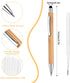Retractable Ballpoint Pen with Stylus Tip, 10 Bamboo Wooden Ball Point Pens with 10 Replaceable Refills 1.0mm Medium Point Black Ink Pen Stylus Pe...