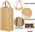 1Pack Jute Burlap 2 Bottle Wine Gift Tote Bags with Soft Cotton Handles Reusable for Wedding, Parties,Birthdays...